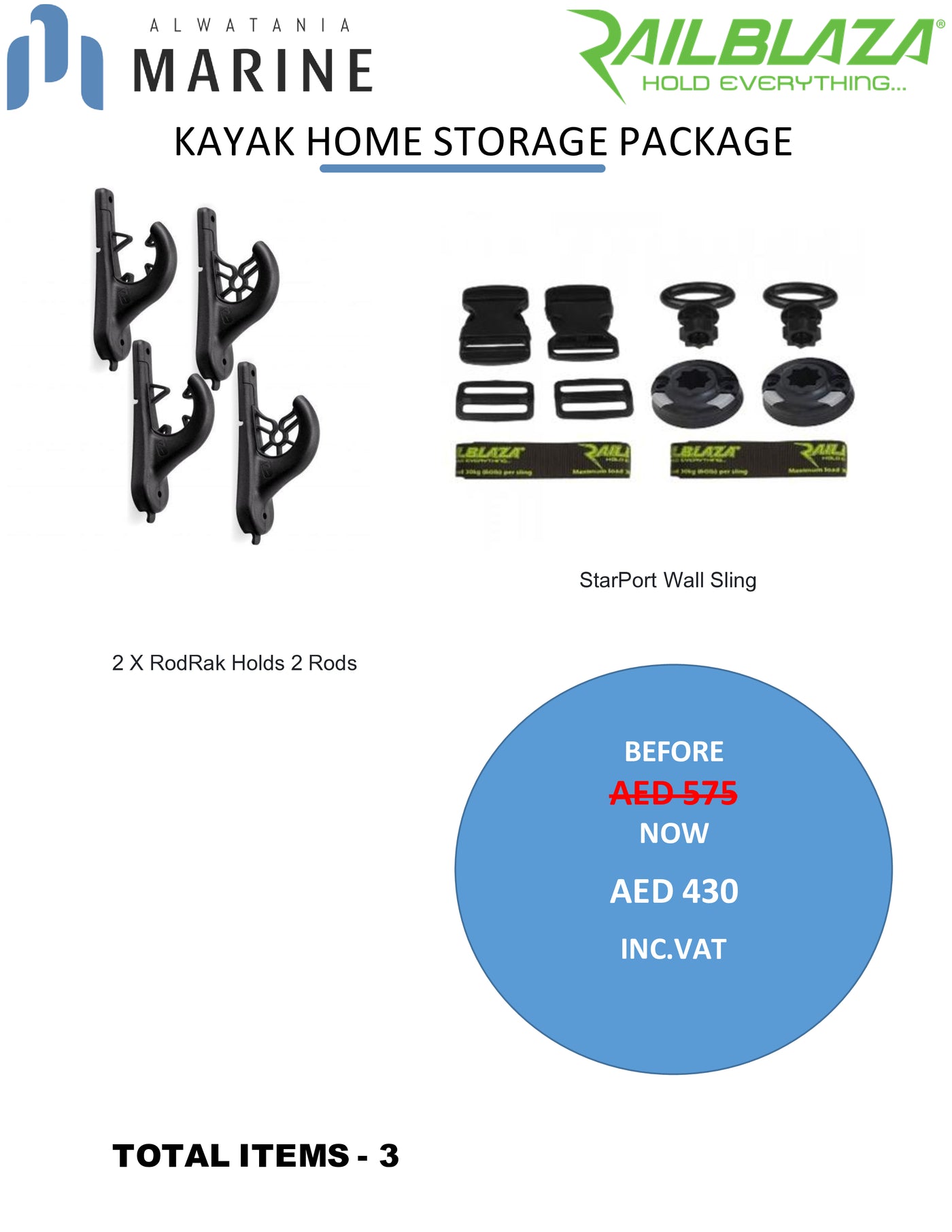 Kayak Home Storage Package